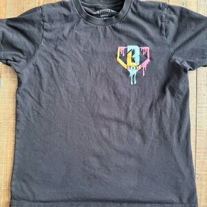 Baseball Lifestyle 101 Youth Black with Pink and Blue Drip Graphic Tee